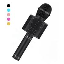 Microfone Karaoke Infantil Usb Bluetooth Caixa De Som Preto