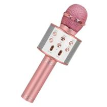 Microfone Karaoke Infantil Usb Bluetooth Caixa De Som Salmão - 9H