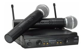 Microfone Karaoke Profissional Sem Fio Duplo MC 806 - Onistek