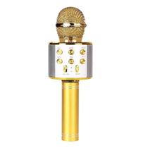 Microfone Karaoke Sem Fio Bluetooh Infantil Minimen Dourado