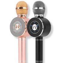 Microfone Karaokê sem fio Bluetooth Com Alto falante LED RGB - Tomate