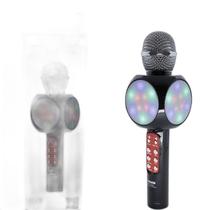 Microfone Karaokê Sem Fio Preto Bluetooth Wireless Usb Radio