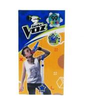 Microfone Karaokê Show Infantil Conecta Celular Bela Voz Azul - 99 Toys