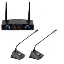 Microfone Karsect KRD-200DG Duplo Gooseneck UHF Multicanal Microfone Karsect KRD-200DG Duplo Gooseneck UHF Multicanal