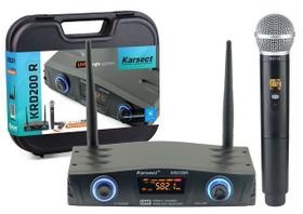 Microfone Karsect Sem Fio Mão UHF KRD200R Recarregável Microfone Karsect Sem Fio Mão UHF KRD200R Recarregável