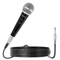 Microfone KEDEFA KM88 Com Fio para Karaokê Cabo XLR 4m