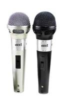 MICROFONE kit com 2 DINÂMICO COM FIO PRETO,PRATA