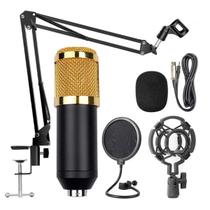Microfone Kit Condensador Profissional Cardioide Braço Articulado Estudio Knup KP-M0010