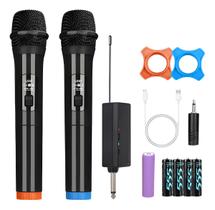 Microfone Kit Sem Fio Duplo Profissional Certificado Anatel Receptor USB com cabo P2 ou P10