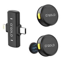 Microfone Lapela Agold Mcf38d Sem Fio Para Iphone E Android