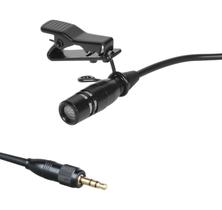 Microfone Lapela c/Fio, Unidirecional, 6 mm, Rosca Interna Stereo,Cabo 1m, p/Body Pack Sony UWP,UTX