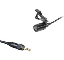 Microfone Lapela c/Fio, Unidirecional, 9,7 mm,Rosca Interna Stereo,Cabo 1m,p/Body Pack Sony UWP,UTX