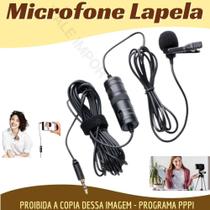 Microfone Lapela Cabo com 6 Metros Celular Câmeras Notebooks - KNUP