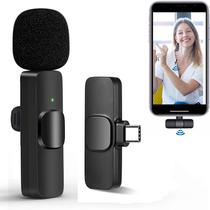 Microfone Lapela Celular Sem Fio Android Tipo C Todos Profissional - K9