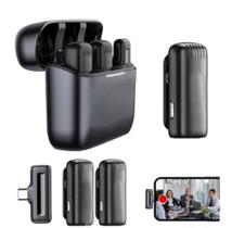 Microfone Lapela Celular Sem Fio Duplo Profissional