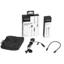 Microfone lapela com clip e conector iphone e ipad cabo 2m