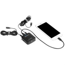 Microfone Lapela Duplo Boya Com Retorno Conector USB-C, Lightning e P2 BY-DM20