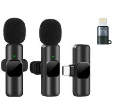 Microfone Lapela Duplo Celular Para Tipo-c iPhone Lightning