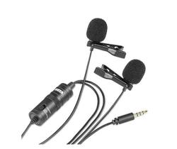 Microfone Lapela Duplo Com Fio Android/Ios E Gravador De Voz