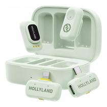 Microfone Lapela Duplo Hollyland Lark A1 Combo Usb-c E Lightning - Verde