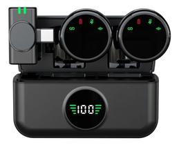 Microfone Lapela Duplo Imã 2x1 Tipo-c Profissional