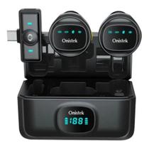 Microfone Lapela Duplo Magnético Tipo C Redondo Profissional Anti Ruídos