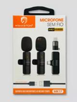 Microfone lapela Duplo Profissional Anti Ruído Tipo C Gravação de Video Sem Fio