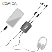 Microfone Lapela Duplo Profissional Comica Dual.Lav-D03 STC Condensador TRss 3.5mm/ USB-C para Câmeras e SmartPhones