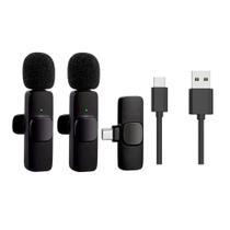 Microfone Lapela Duplo Profissional Para Vlogs Tipo C Microfone Lapela Duplo Profissional Para Vlogs Tipo C
