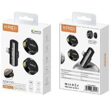Microfone Lapela Duplo Redondo Imã Sem Fio Anti Ruído Kaidi KMF4-C Wireless Tipo C USB-C Preto Microfone Lapela Duplo Redondo Imã Sem Fio Anti Ruído Kaidi KMF4-C Wireless Tipo C USB-C Preto