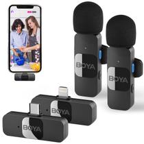 Microfone Lapela Duplo Sem Fio Boya Para Smartphone IOS BY-V2