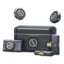 Microfone Lapela Duplo Sem Fio Hollyland Lark M2 Combo Preto