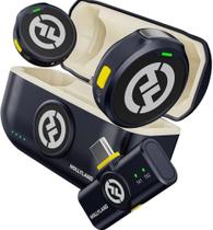 Microfone Lapela Duplo Sem Fio Hollyland Lark M2 USB C 2.4Ghz - Preto