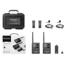 Microfone lapela duplo sem fio para android e computadores