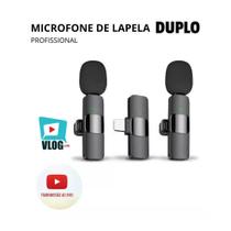 Microfone Lapela Duplo Youtuber Vlogs Android Phone Tipo-C