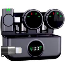Microfone Lapela Eletro Duplo Redondo Imã Tipo C Sem Fio Usb - ELETRO MEX