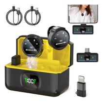 Microfone Lapela J6 Imã Sem Fio Duplo Duplo Anti Ruído