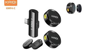Microfone Lapela Kaidi Sem fio Duplo Wireless Tipo C Alta Captação