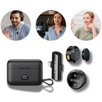 Microfone Lapela Lightning Sem Fio Wireless Duplo Magnetico