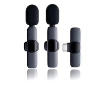 Microfone Lapela M2 Duo K9 Sem Fio Tipo C Preto