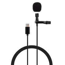 Microfone Lapela omni,USB tipo C p/ Smartphone,Tablet,computador,c/ Bag