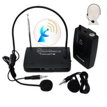 Microfone lapela paletó Sem Fio Headset Profissional Antena wireless Alta Qualidade - MT2201 - Tomate