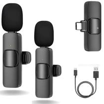 Microfone Lapela Plugplay Duplo Sem Fio Profissional Entrada Tipo C Microfone Lapela Plugplay Duplo Sem Fio Profissional Entrada Tipo C