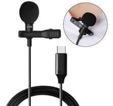 Microfone Lapela Profissional Alta Qualidade Usb Tipo C Compatível com Iphone 15 Celulares Android e Computador