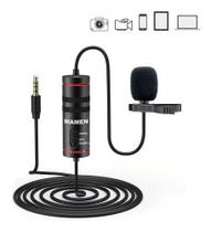 Microfone Lapela Profissional Mamen Kmd1 Smartphones Câmera Cor Preto Microfone Lapela Profissional Mamen Kmd1 Smartphones Câmera Cor Preto