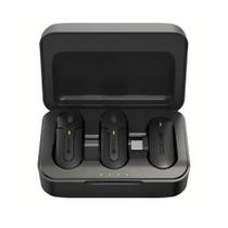 Microfone lapela profissional usb-c sem fio duplo if-209