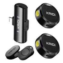 Microfone Lapela Redondo com Imã Sem Fio Para iPhone 8 ao 14 - KMF4-A