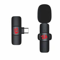 Microfone Lapela Redragon Athan USB-C 2.4GHz Com ANC 20000KHz - GM93 Microfone Lapela Redragon Athan USB-C 2.4GHz Com ANC 20000KHz - GM93