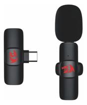Microfone Lapela Redragon Athan Usb Tipoc 2.4ghz Antiruído