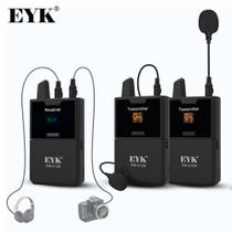 Microfone Lapela S/fio - 2 Transmissores / Monit. gravação - EYK C102